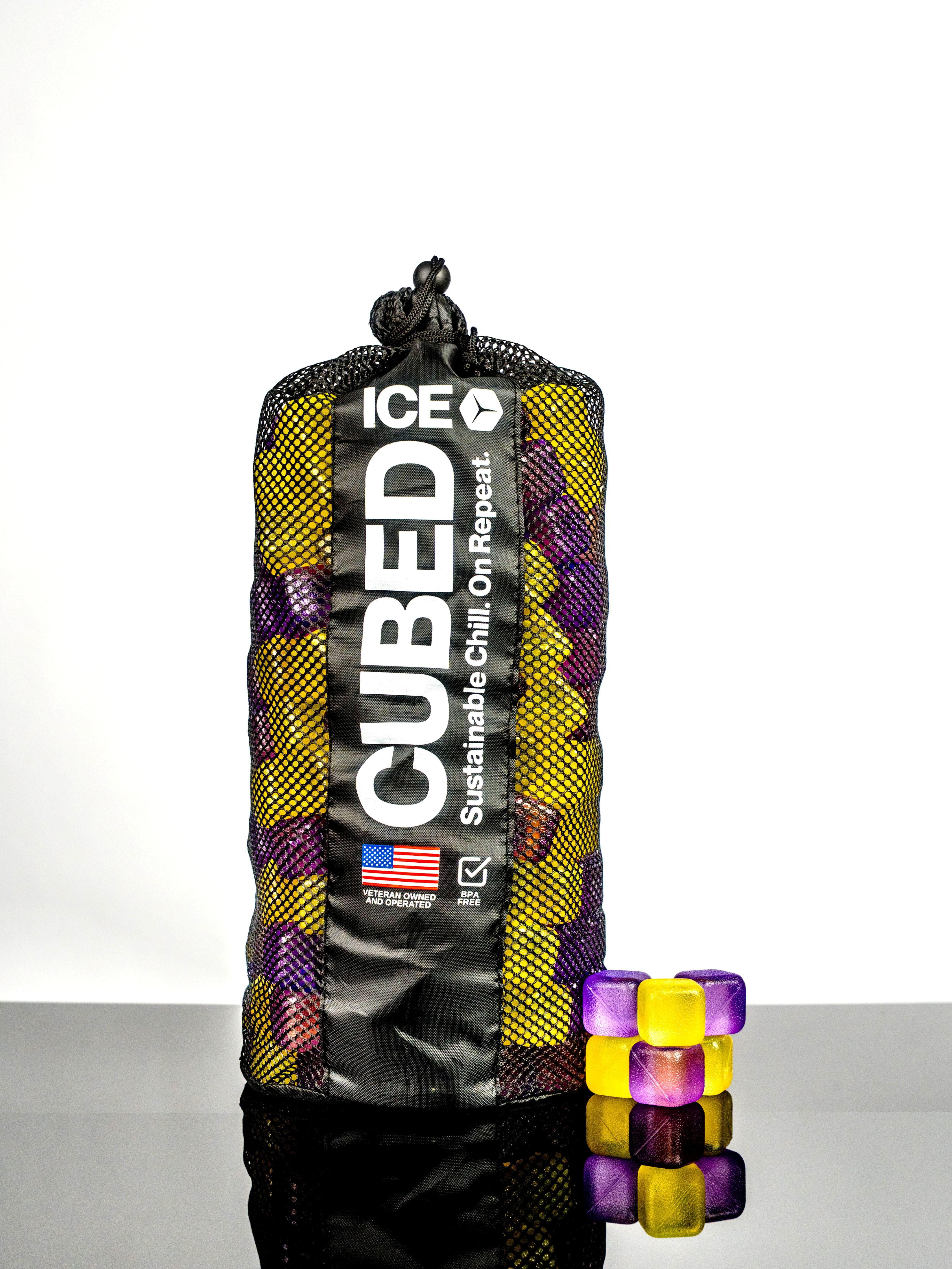 CUBED ICE-Purple-Yellow-10lb Bag