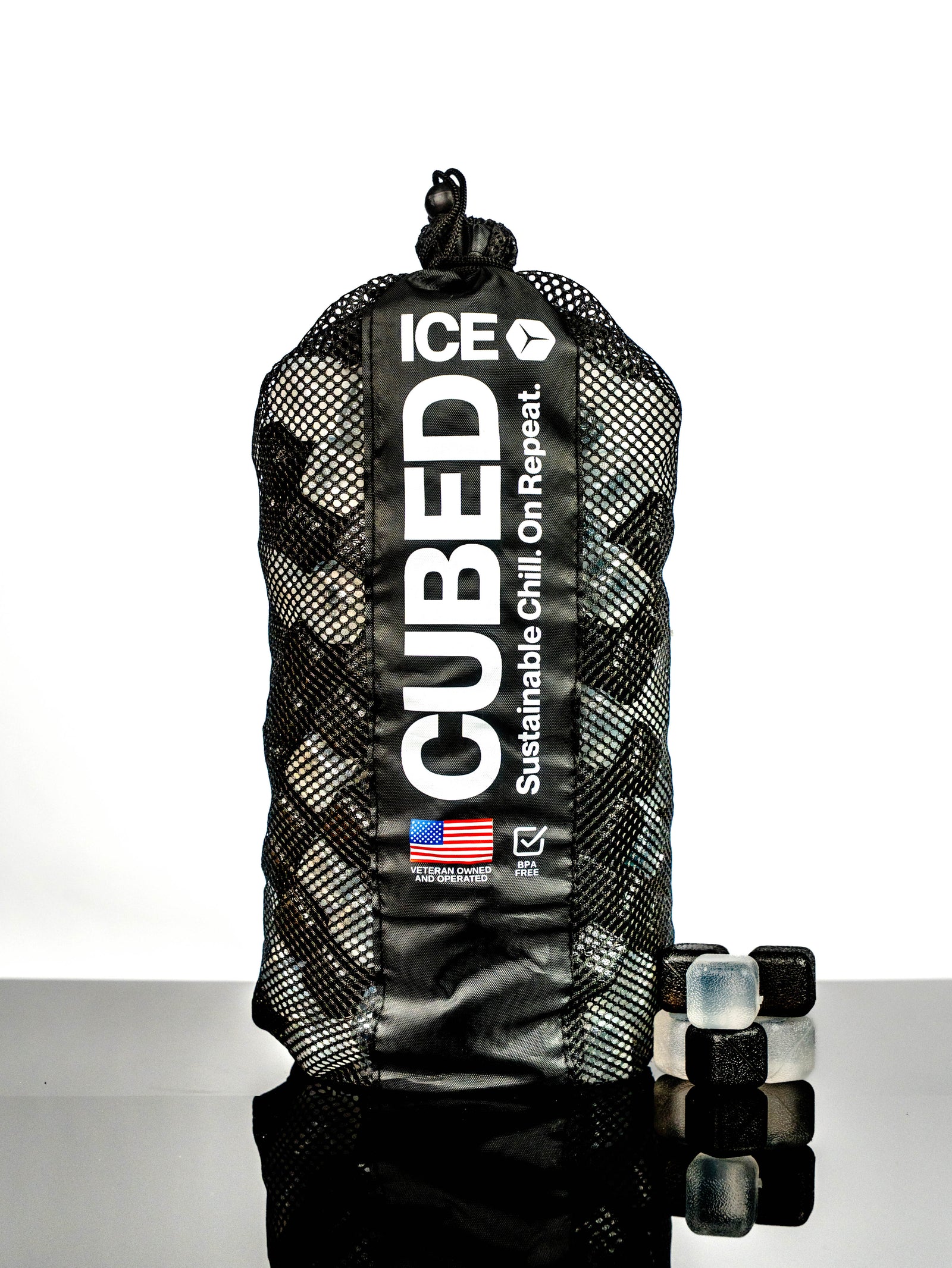 CUBED ICE-Black-Clear-10lb Bag