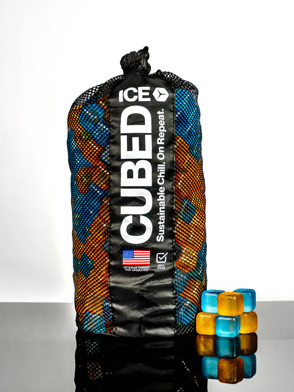 CUBED ICE-Blue-Orange-10lb Bag