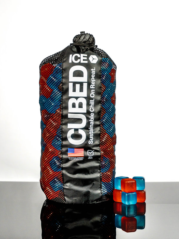 CUBED ICE-Blue-Red-10lb Bag