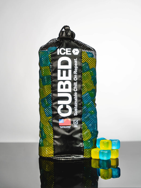 CUBED ICE-Blue-Yellow-10lb Bag