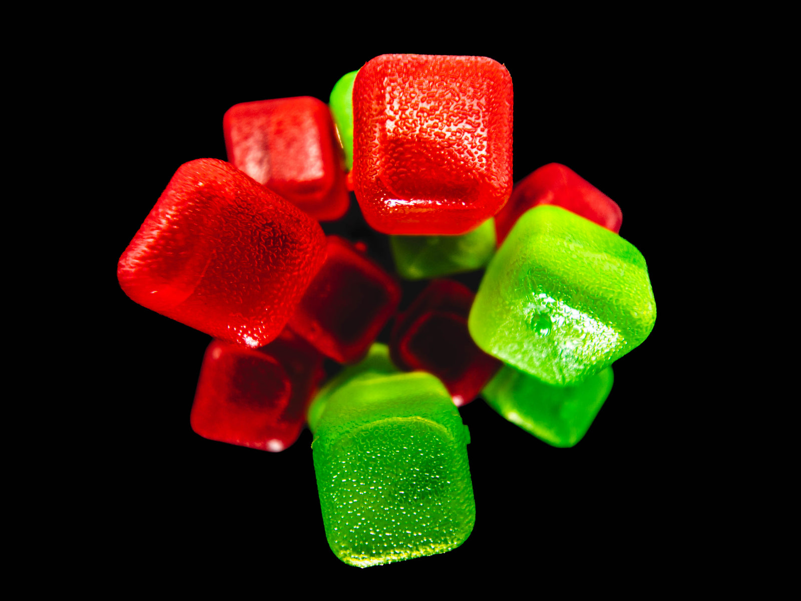 CUBED ICE-Red-Green-10lb Bag