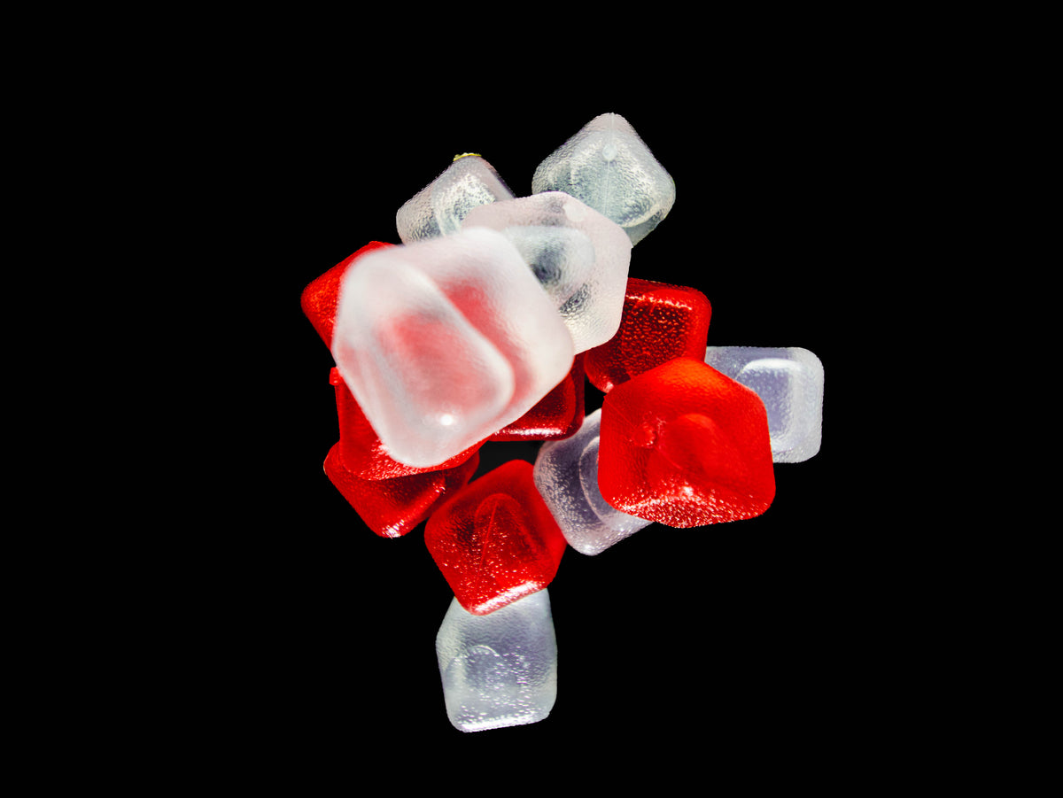 CUBED ICE-Red-Clear-10lb Bag