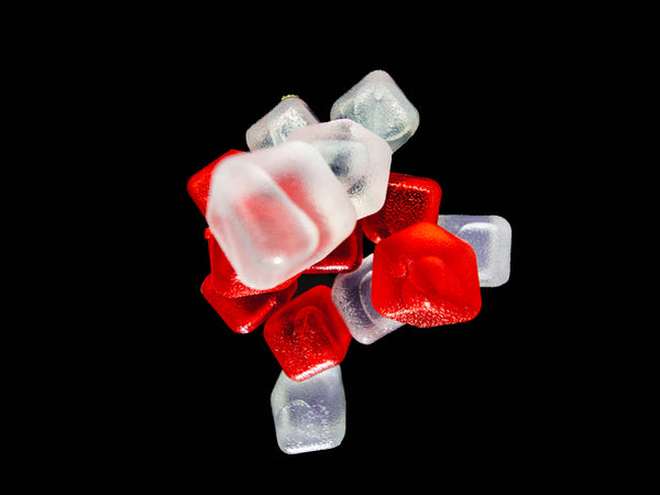 CUBED ICE-Red-Clear-10lb Bag
