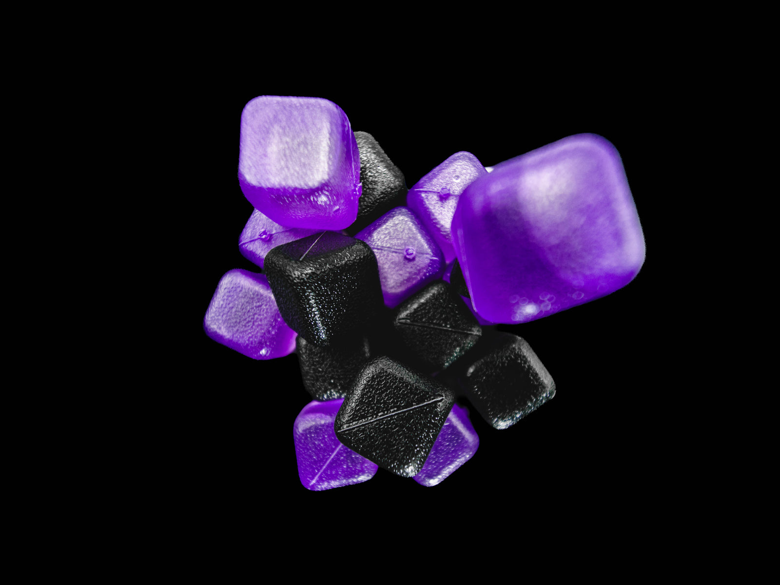 CUBED ICE-Black-Purple-10lb Bag