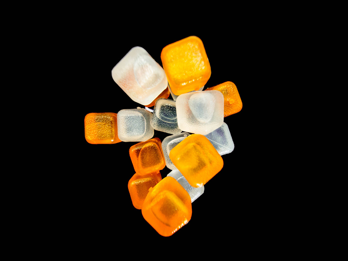 CUBED ICE-Orange-Clear-10lb Bag