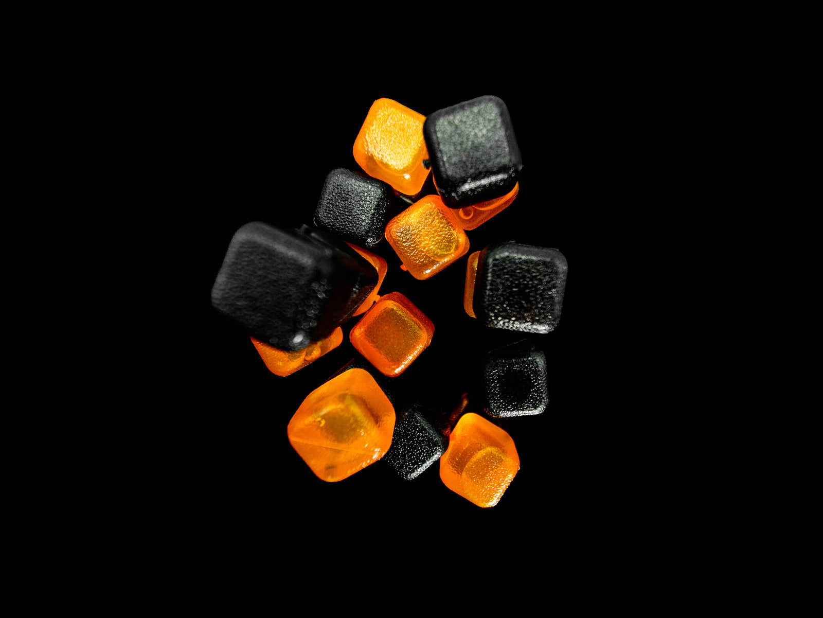 CUBED ICE-Black-Orange-10lb Bag
