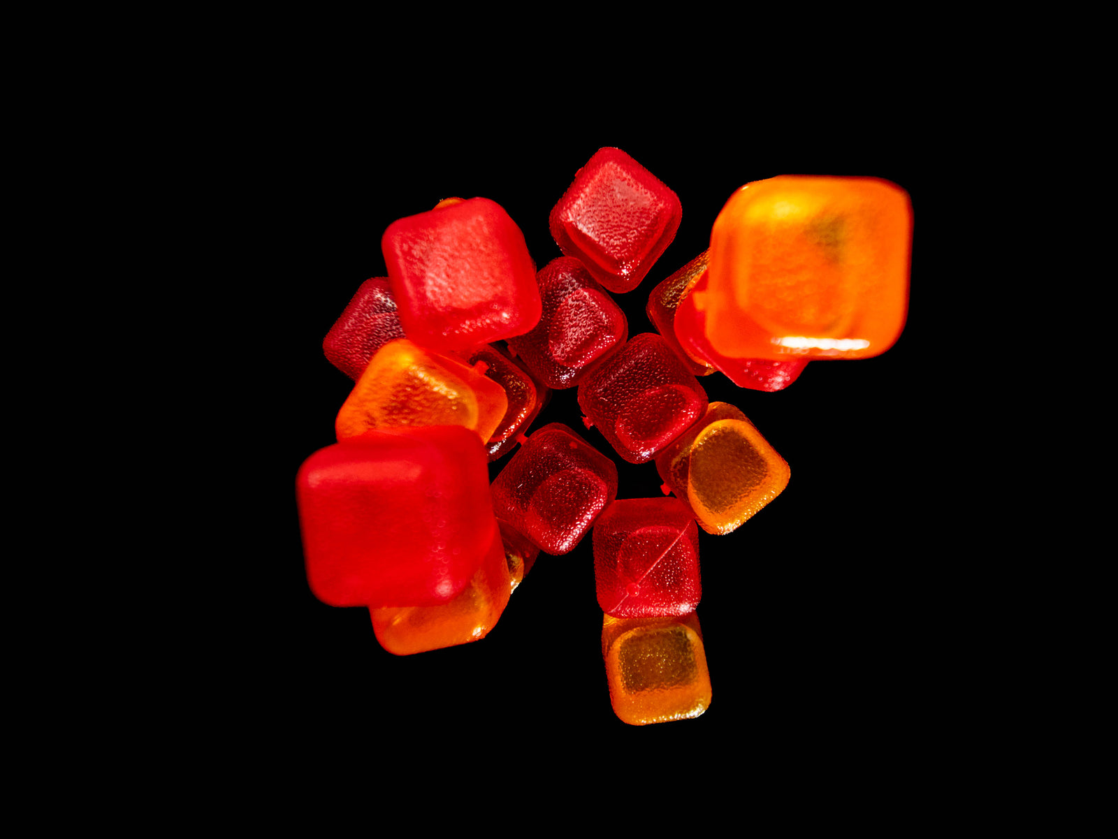 CUBED ICE-Red-Orange-10lb Bag