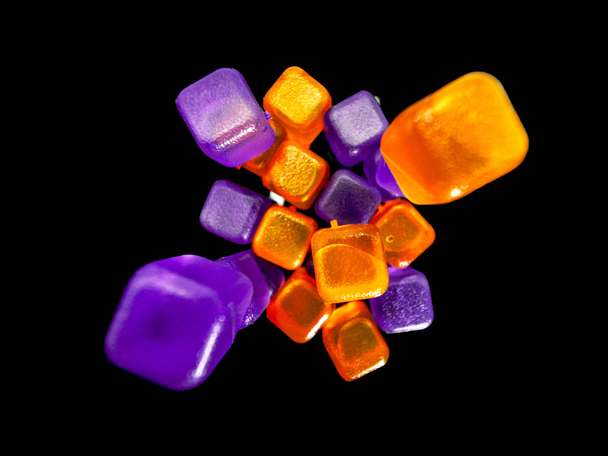 CUBED ICE-Orange-Purple-10lb Bag
