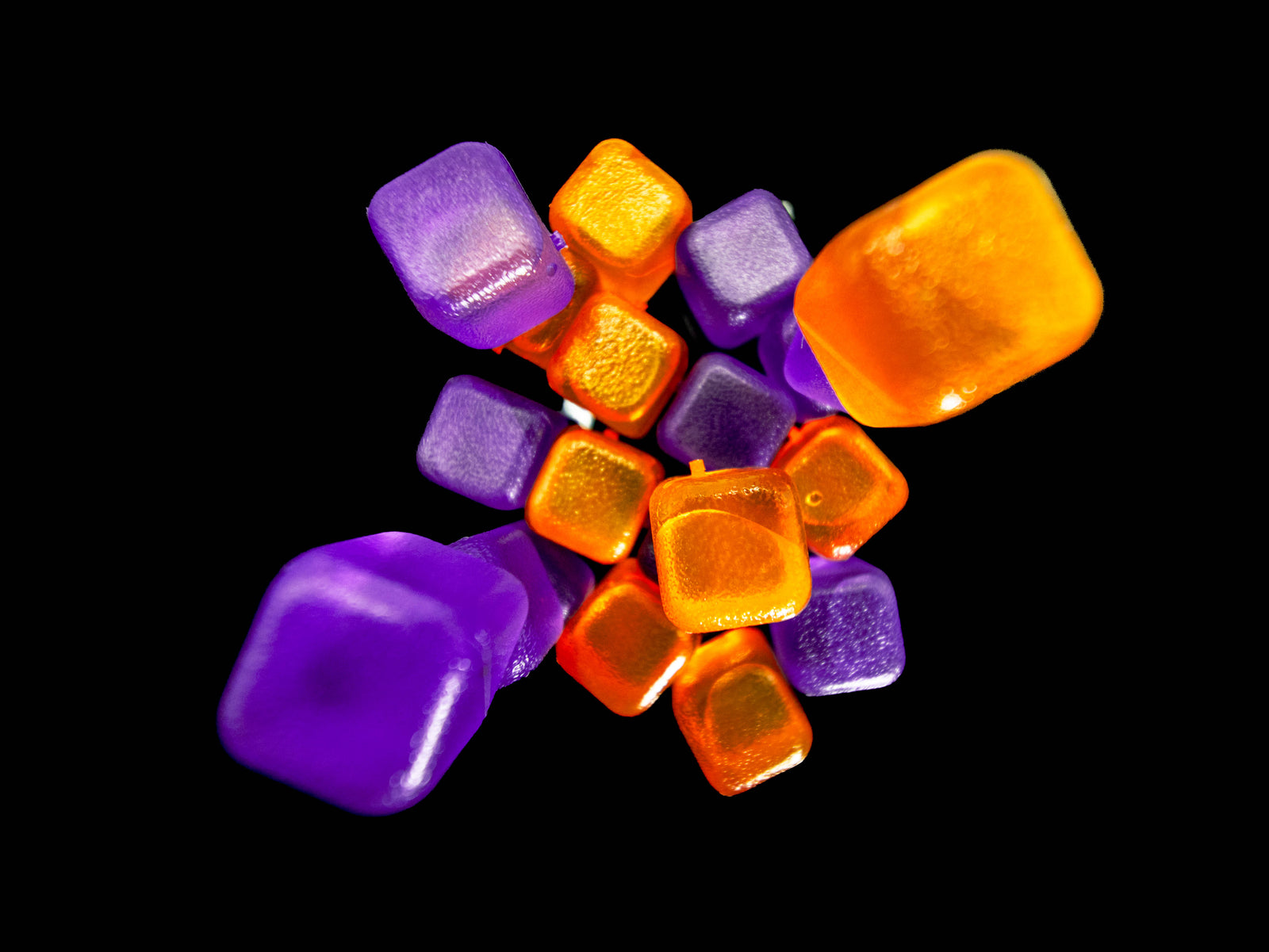 CUBED ICE-Orange-Purple-10lb Bag