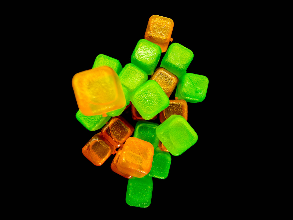 CUBED ICE-Green-Orange-10lb Bag