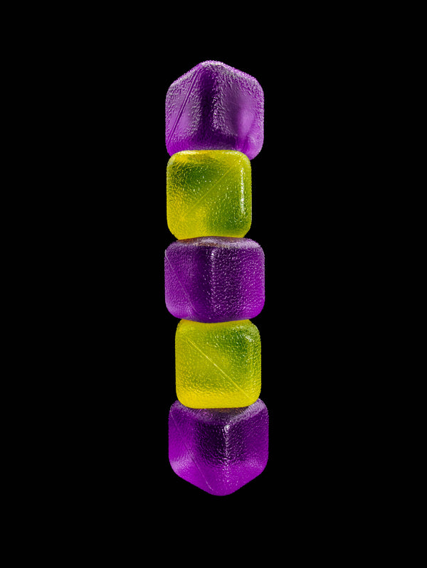 CUBED ICE-Purple-Yellow-10lb Bag