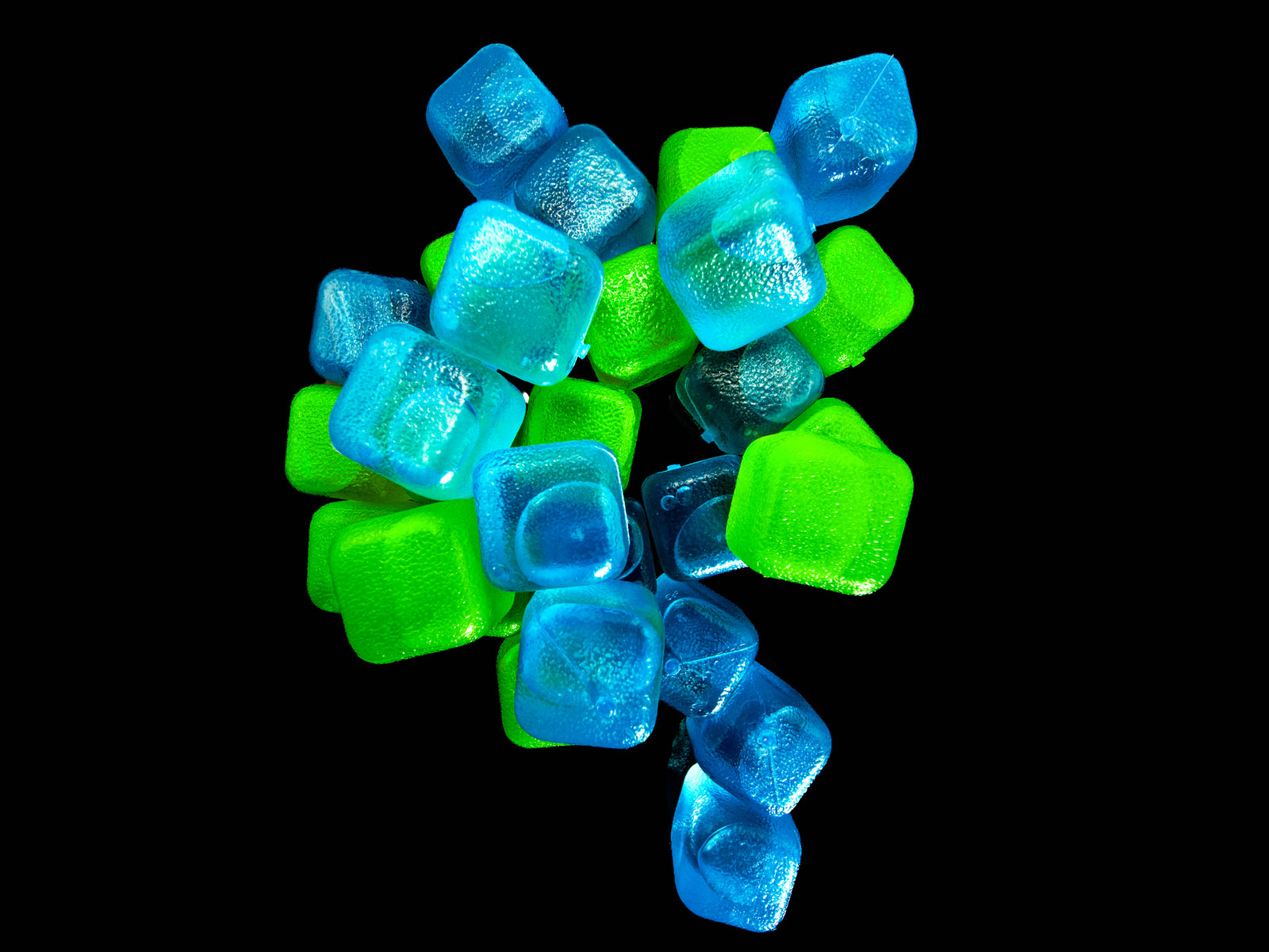CUBED ICE-Green-Blue-10lb Bag