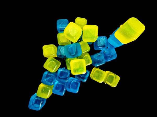 CUBED ICE-Blue-Yellow-10lb Bag