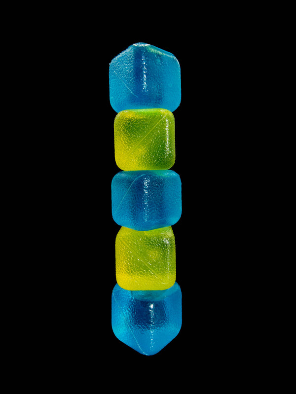 CUBED ICE-Blue-Yellow-10lb Bag