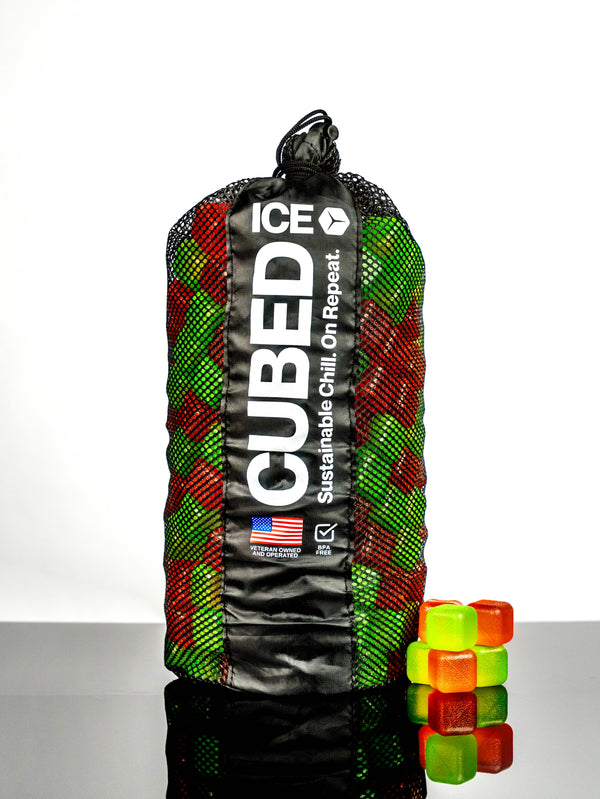 CUBED ICE-Red-Green-10lb Bag