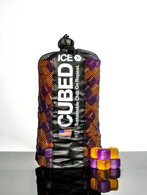 CUBED ICE-Orange-Purple-10lb Bag