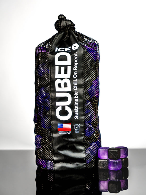 CUBED ICE-Black-Purple-10lb Bag