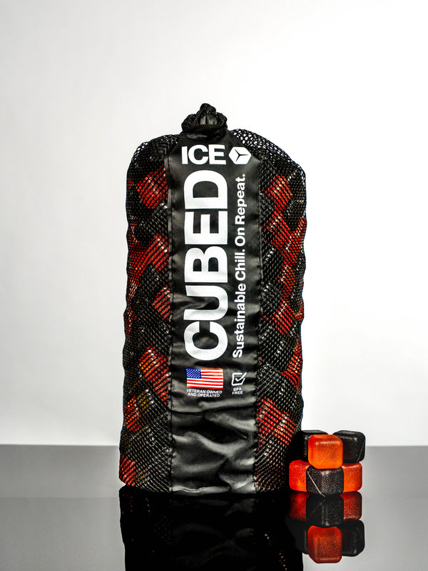 CUBED ICE-Black-Red-10lb Bag