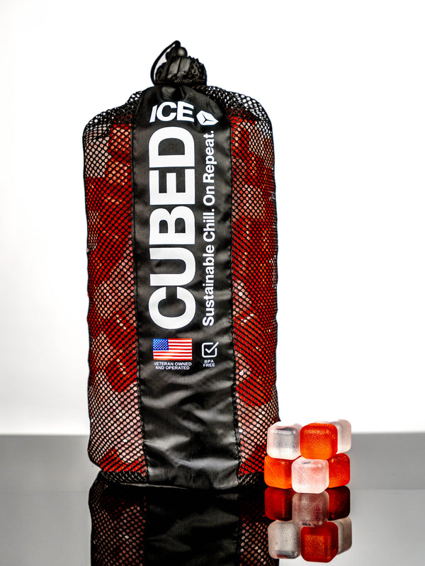 CUBED ICE-Red-Clear-10lb Bag