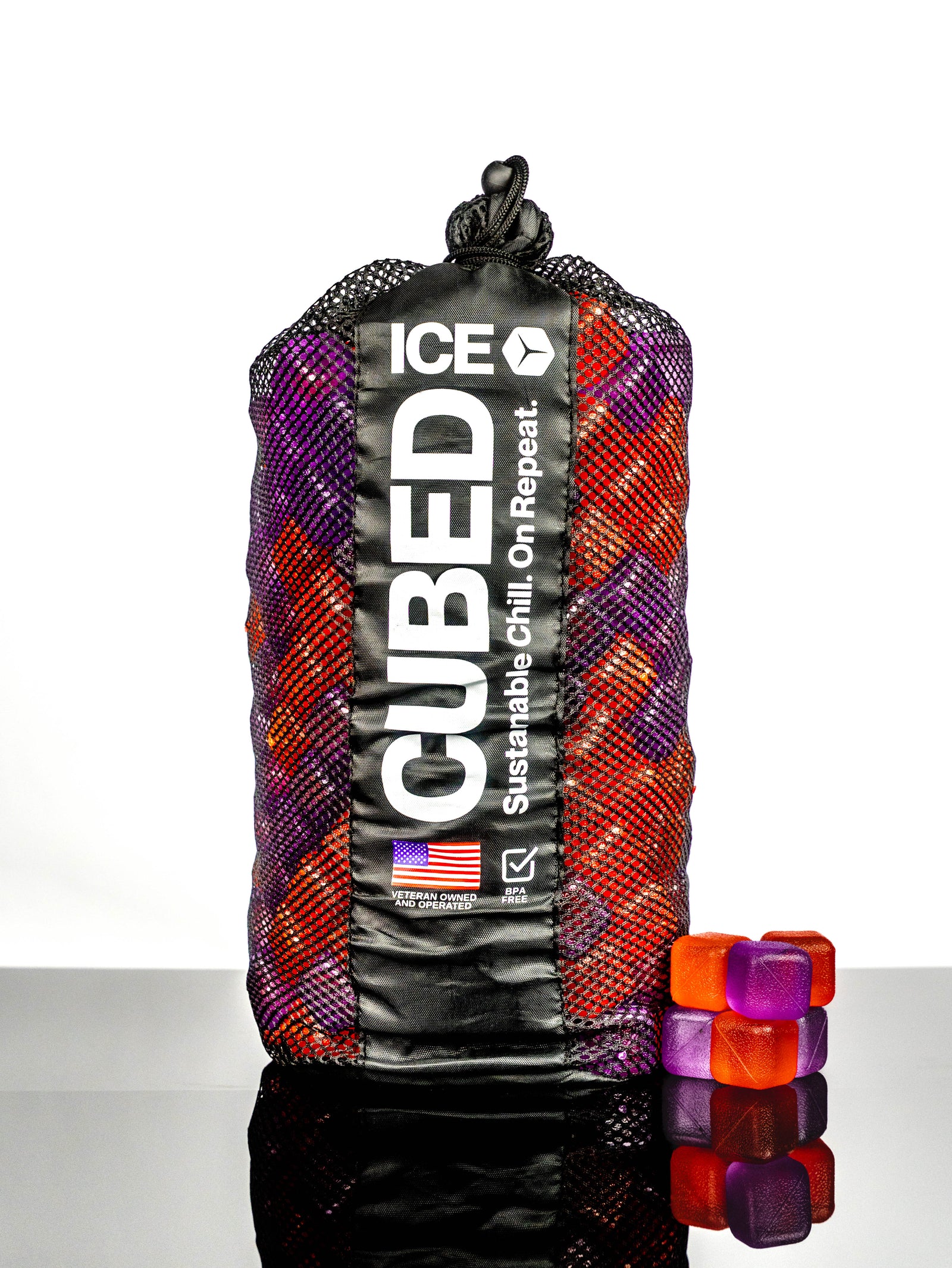 CUBED ICE-Red-Purple-10lb Bag