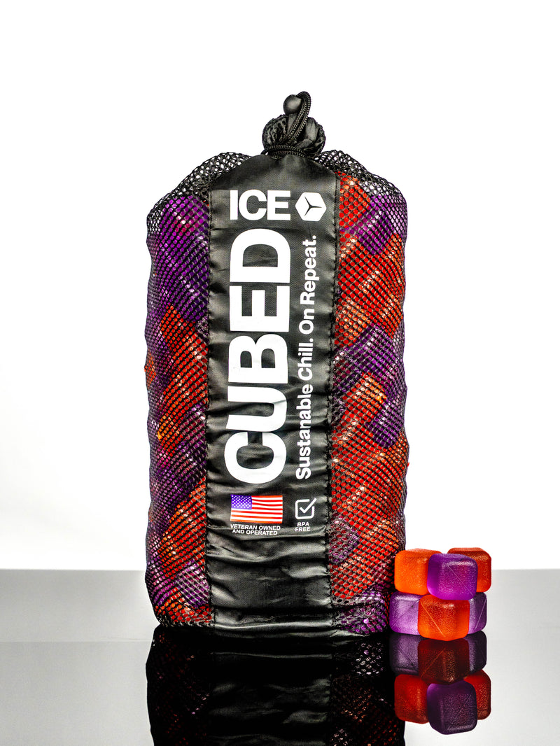 CUBED ICE-Red-Purple-10lb Bag