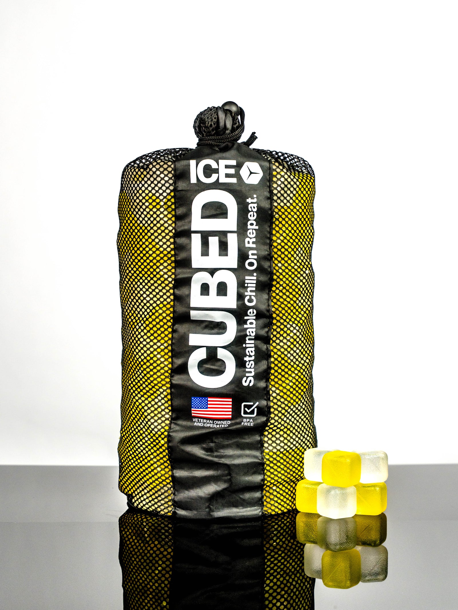 CUBED ICE-Yellow-Clear-10lb Bag