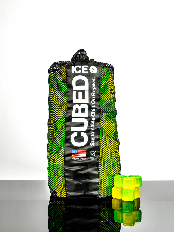 CUBED ICE-Green-Yellow-10lb Bag