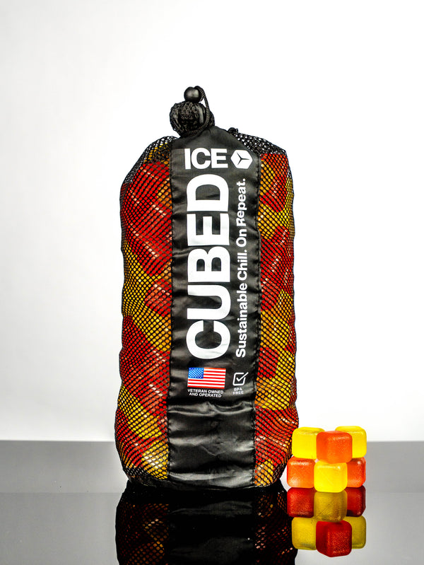CUBED ICE-Red-Yellow-10lb Bag